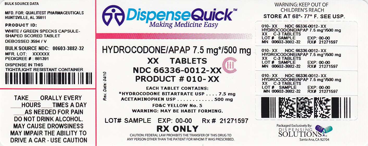 Hydrocodone Bitartrate And Acetaminophen